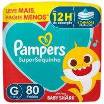 Fraldas Pampers SuperSequinha com 80 Tam. G 9 A 13kg 80 Unidades