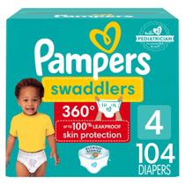 Fraldas Pampers Swaddlers 360 Tamanho 4 - Pacote com 104 Unidades Fraldas Pampers Swaddlers 360 Tamanho 4 - Pacote com 104 Unidades