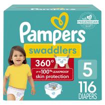 Fraldas Pampers Swaddlers 360, tamanho 5, 116 unidades, um mês