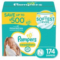 Fraldas Pampers Swaddlers Newborn - Tamanho RN (até 4,5kg) - Pacote com 174 Unidades Fraldas Pampers Swaddlers Newborn - Tamanho RN (até 4,5kg) - Pacote com 174 Unidades