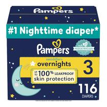 Fraldas Pampers Swaddlers Overnights - Tamanho 3 - Pacote com 116 Unidades