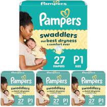 Fraldas Pampers Swaddlers P1 Prematuros Hipoalergênicas 108 unidades Fraldas Pampers Swaddlers P1 Prematuros Hipoalergênicas 108 unidades
