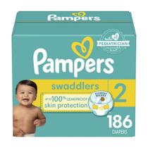 Fraldas Pampers Swaddlers tamanho 2, ultramacias, 186 unidades Fraldas Pampers Swaddlers tamanho 2, ultramacias, 186 unidades