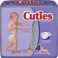 Fraldas para Bebê QUALITY 1st Cuties Tamanho 4 Pacote com 124 Unidades Fraldas para Bebê QUALITY 1st Cuties Tamanho 4 Pacote com 124 Unidades
