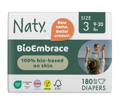 Fraldas para bebês Eco by Naty BioEmbrace, tamanho 3, 180 unidades