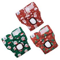 Fraldas para cães CuteBone Christmas, laváveis e reutilizáveis, pacote com 3