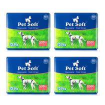 Fraldas para cães, macias, descartáveis, para cães machos, 48 unidades pequenas