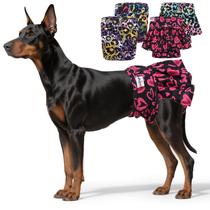 Fraldas para Cães UNIPUP Femininas Sem Furo para Cauda Reutilizáveis Pacote com 4