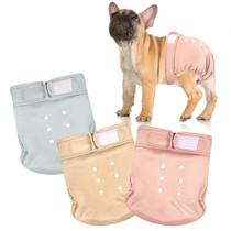 Fraldas para cães Wegreeco Frenchie Femininas, sem furo na cauda, laváveis