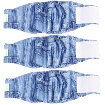 Fraldas para cães Wegreeco Jeans laváveis masculinas (pacote com 3) G-Small Fraldas para cães Wegreeco Jeans laváveis masculinas (pacote com 3) G-Small