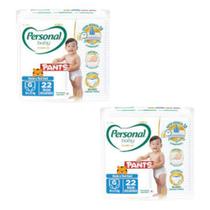 Fraldas Personal Baby Premium Pants Jumbo 2 Pacotes Tamanho G Com 22 Unidades Cada