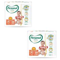 Fraldas Personal Baby Premium Pants JUMBO-2 Pacotes Tamanho M Com 52 Unidades