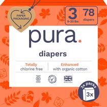 Fraldas Pura Size 3 Ecológicas - Sem Cloro - 9 a 20 Libras Fraldas Pura Size 3 Ecológicas - Sem Cloro - 9 a 20 Libras