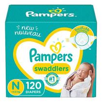 Fraldas Recém-Nascida/Tamanho 0 ( 10 lb), 120 Conde - Pampers Swaddlers Fraldas descartáveis para bebês, pacote gigante (embalagem pode variar)