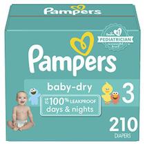 Fraldas Tamanho 3, 210 Contagem - Pampers Baby Dry Descartáve Fraldas de Bebê Descartáveis, Embalagem & Impressões Podem Variar
