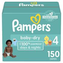 Fraldas Tamanho 4, 150 Conde - Pampers Baby Dry Descartáve Fraldas de Bebê Descartáveis, Pacote Enorme, Embalagem & Impressões Podem Variar