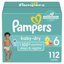 Fraldas Tamanho 6, 112 Conde - Pampers Baby Dry Descartáve Fraldas de Bebê Descartáveis, Pacote Enorme, Embalagem & Impressões Podem Variar