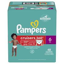 Fraldas Tamanho 6, 48 Contagem - Pampers Pull On Cruisers 360 Fit Fraldas descartáveis para bebês com cintura elástica, Super Pack (Embalagem Pode Variar)