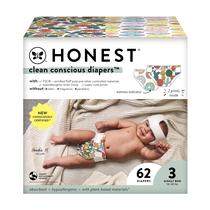 Fraldas The Honest Company Clean Conscious - Cactus Cuties + Donuts - Tamanho 3 (16-28 lbs) - 62 Unidades Fraldas The Honest Company Clean Conscious - Cactus Cuties + Donuts - Tamanho 3 (16-28 lbs) - 62 Unidades