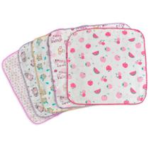 Fraldinha De Boca Avulsa Estampada 33x33cm Com Crochê Fraldinha De Boca Avulsa Estampada 33x33cm Com Crochê