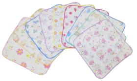 Fraldinha De Boca Estampada Luxo 33x33 Com Crochê Kit C/ 3