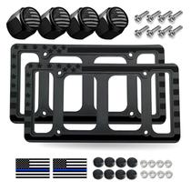 Frames de matrícula Tuersan Silicone American Flag, pacote com 2