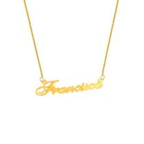 FRANCISCA COLAR DE NOME FOLHEADO A OURO 18k