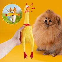 Frango Brinquedo de Borracha Mordedor para Cães Tam G