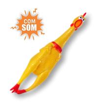 Frango Galinha Galo De Brinquedo Borracha 16Cm Apito Sonoro