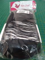 Franja 99% viscose 1% poliester ref 7700/p cor 02 preta larg 100mm 10mt - Sao jose