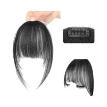 Franja De Cabelo Sintético Natural Para Mulheres Com Clipe Frontal E Bigodes Laterais Curvados