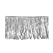 Franja de paetê 17cm cor prata metro