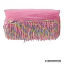 Franja de paetê com microtule multicolor 15cm x1mt