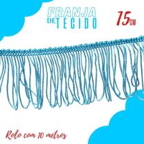 Franja De Tecido Azul Turquesa - 15Mm Rolo Com 10 Metros - Nybc