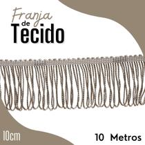 Franja De Tecido Bege Areia - 10Mm Rolo Com 10 Metros - Nybc