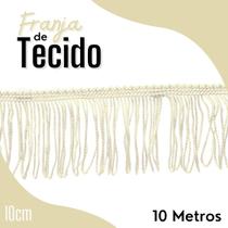 Franja De Tecido Bege Natural - 10Mm Rolo Com 10 Metros - Nybc