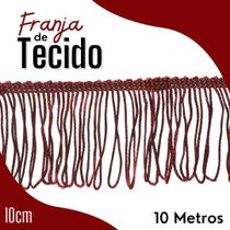 Franja De Tecido Bordo - 10Mm Rolo Com 10 Metros - Nybc
