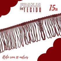 Franja De Tecido Bordo - 15Mm Rolo Com 10 Metros - Nybc