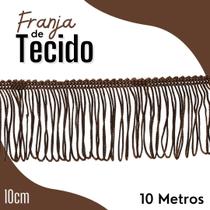 Franja De Tecido Marrom Havana - 10Mm Rolo Com 10 Metros - Nybc
