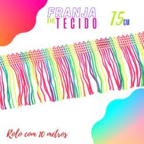Franja De Tecido Multicolorida - 15Mm Rolo Com 10 Metros - Nybc