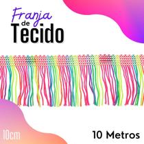 Franja De Tecido Multicolorido - 10Mm Rolo Com 10 Metros - Nybc