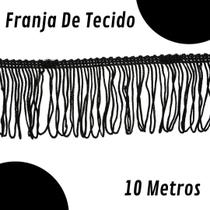 Franja De Tecido Preta - 5Mm Rolo Com 10 Metros - Nybc
