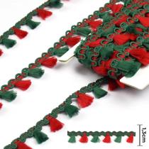 Franja Pingente Vermelho e Verde 1,3cm - 10 metros