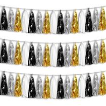 Franja Tassel Garland Hysilla Black Gold Silver Foil x45