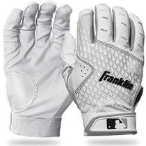 Franklin Sports 2nd-Skinz Batting Luvas - Branco/Branco - Juventude Grande