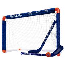 Franklin Sports Edmonton Oilers Mini Hockey Set - Joelho Hoc