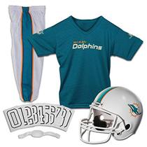 Franklin Sports Miami Dolphins Kids Football Uniform Set - NFL Youth Football Costume for Boys & Girls - Conjunto Inclui Capacete, Jersey e Calças - Médio