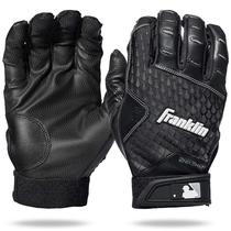 Franklin Sports MLB Batting Gloves - 2º Skinz Youth Batting Gloves - Youth Baseball Batting Gloves - Youth L Black Batting Gloves - Youth Large