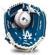 Franklin Sports MLB Youth Teeball Glove and Ball Set - Kids LA Dodgers Baseball e Teeball Glove and Ball - Perfect First Kids Glove - 9.5"