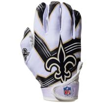 Franklin Sports New Orleans Saints Youth NFL Football Receiver Luvas - Luvas Receptoras para Crianças - Logotipos da Equipe NFL e Palma de Silicone - Dupla S/XS Juvenil